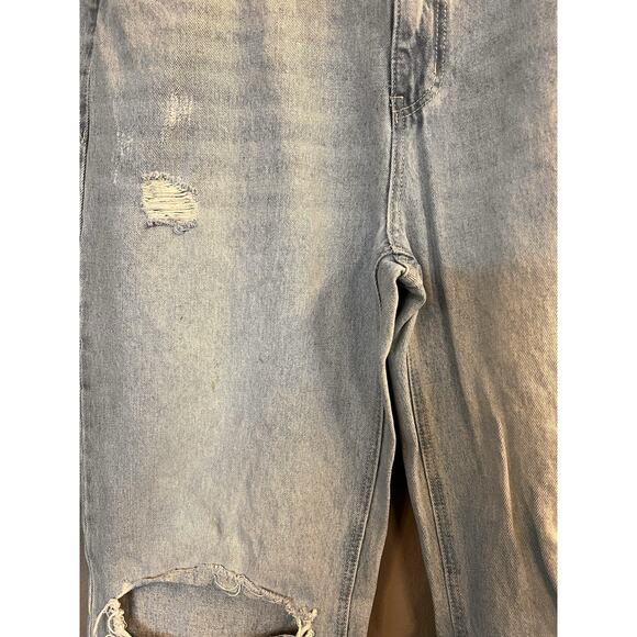 Altar’d State Womens Wide Leg High Rise Light Wash Mom Jeans Sz 31 Blue Y2K Flaw - Picture 2 of 10